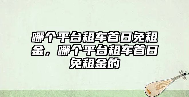 哪個平臺租車首日免租金，哪個平臺租車首日免租金的